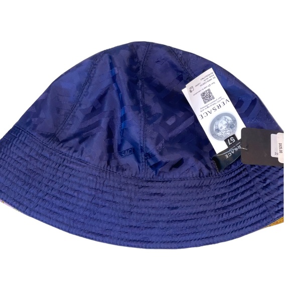 NEW Versace Barocco Print Pink/Yellow Summer Bucket Hat - 57 - Picture 10 of 12